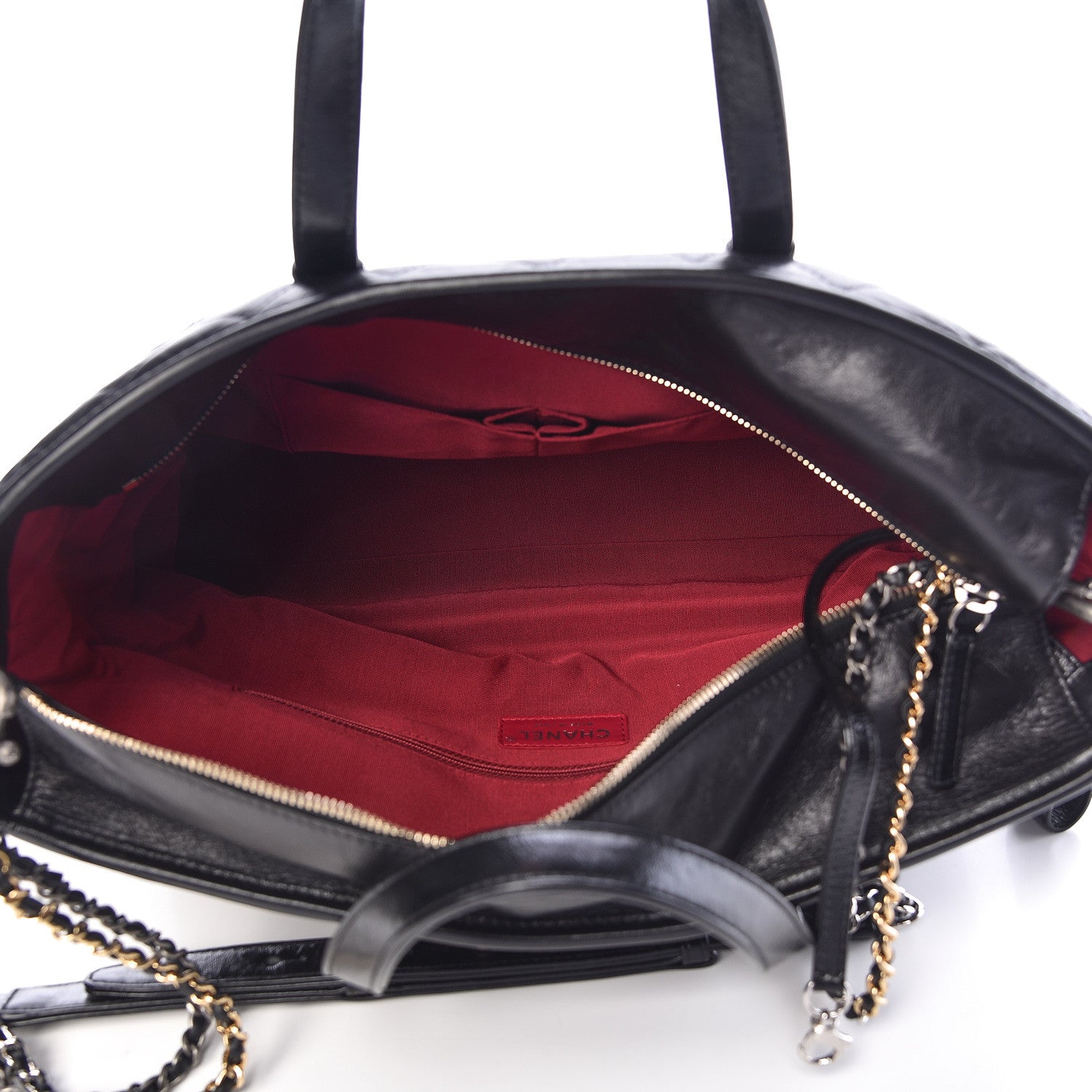 Chanel Aged Calfskin Quilted Large Gabrielle Shopping Tote Black 6 of 12
