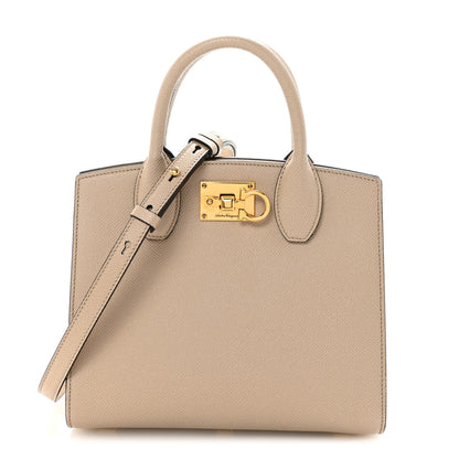 Salvatore Ferragamo Calfskin Small The Studio Box Bag Daino 1 of 9