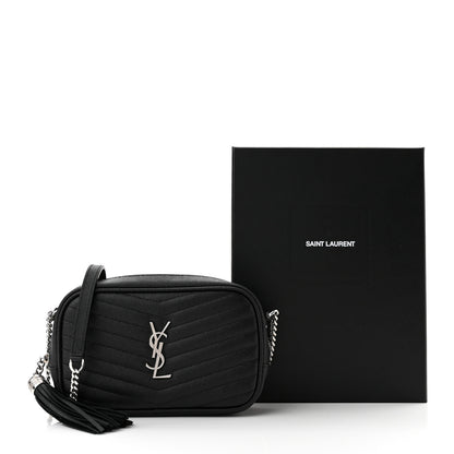 Saint Laurent Grain De Poudre Matelasse Monogram Mini Lou Camera Bag Black 11 of 11