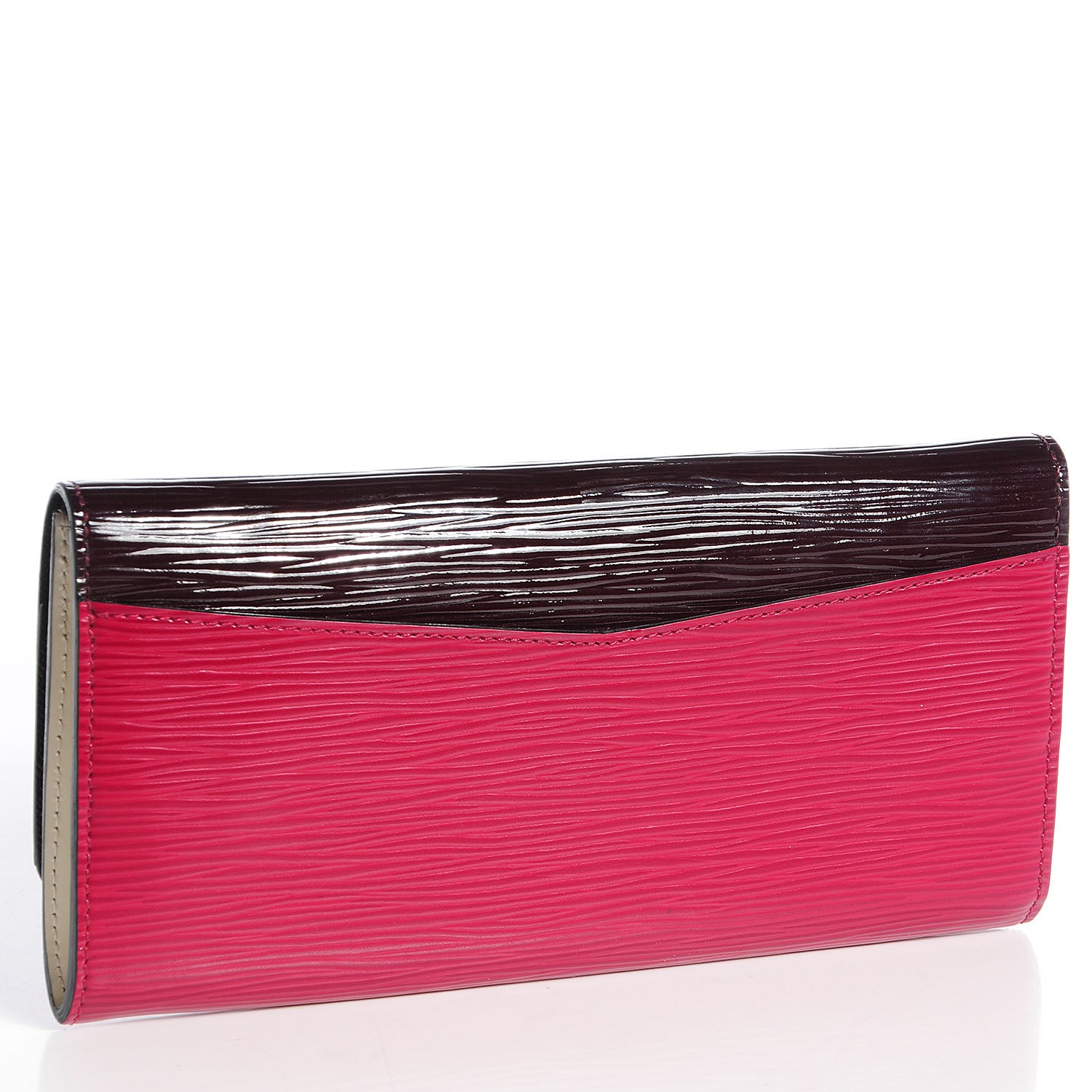 Louis Vuitton Electric Epi Flore Wallet Tri-Color Prune 3 of 7