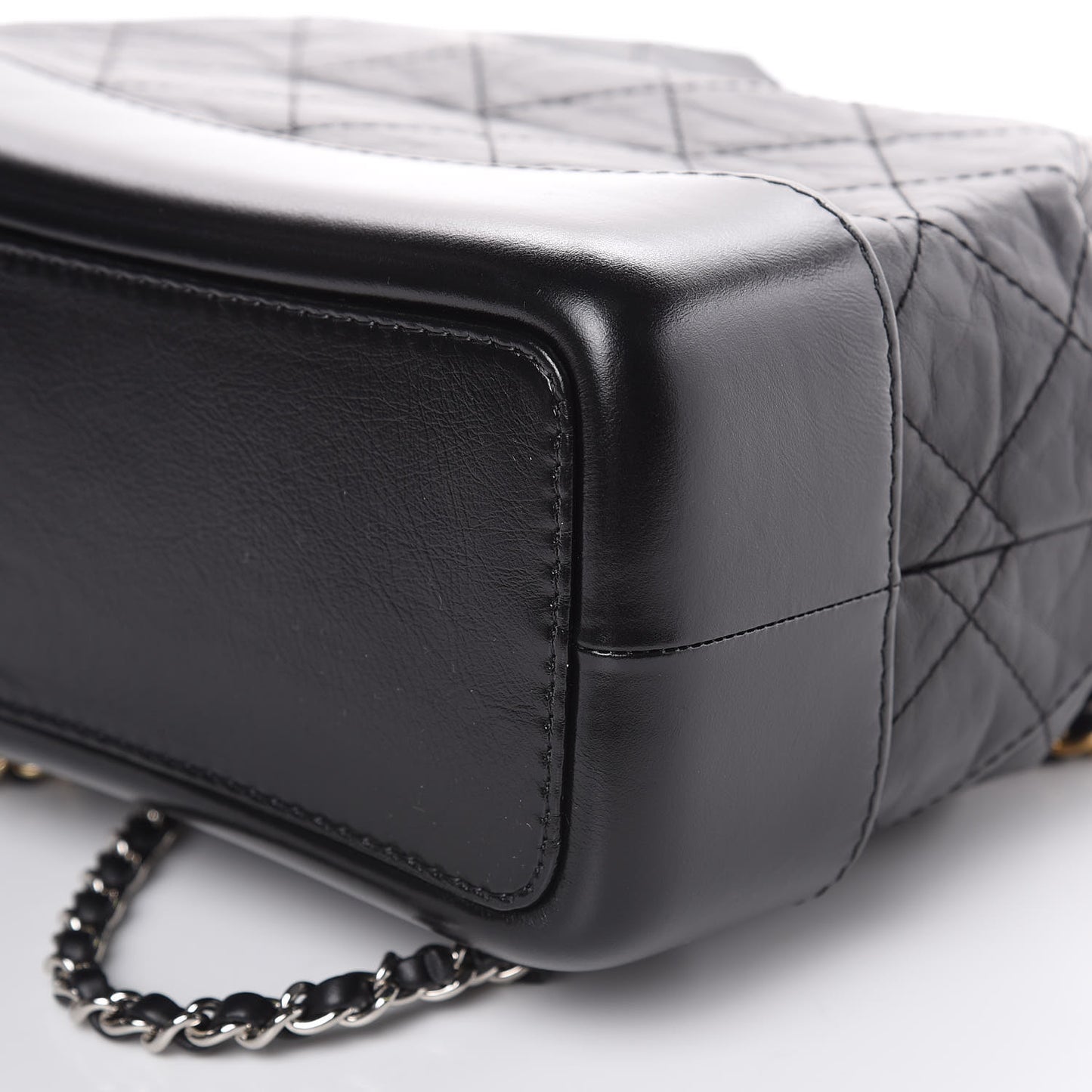 Aged Calfskin Quilted Small Gabrielle Backpack Black