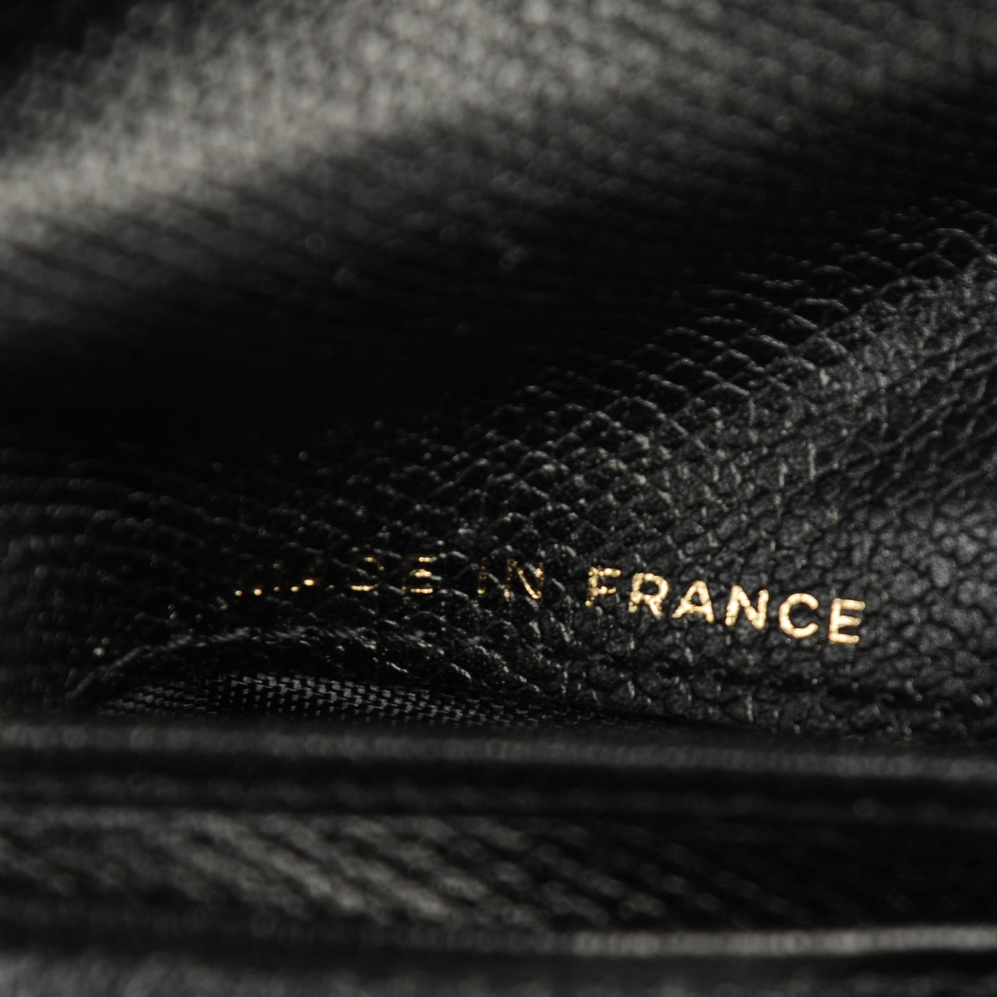 Grained Calfskin CC Button Bi-Fold Wallet Black