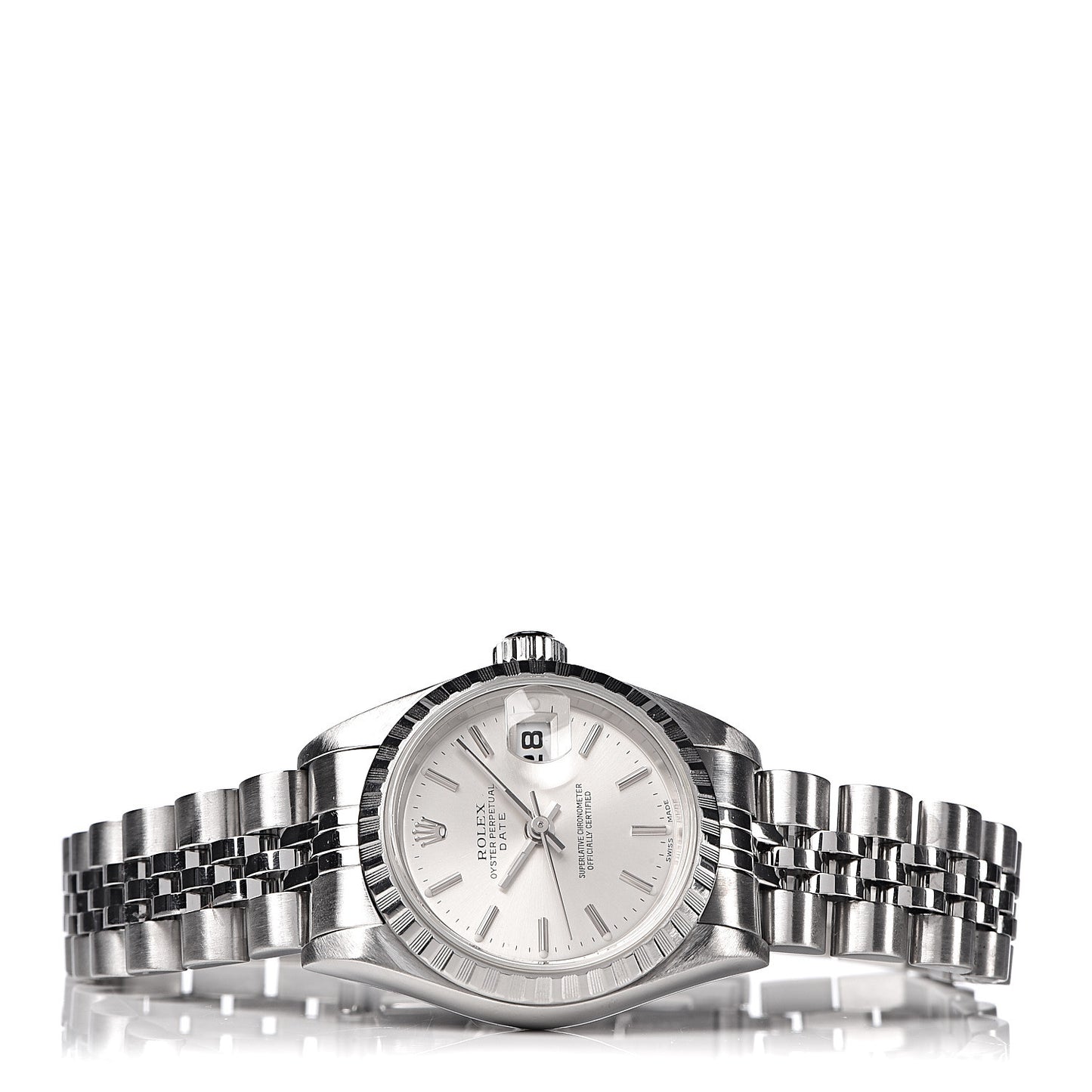 Stainless Steel 26mm Oyster Perpetual Date Watch Silver 79240