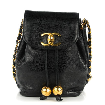 Chanel Caviar CC Drawstring Flap Bag Black 1 of 10