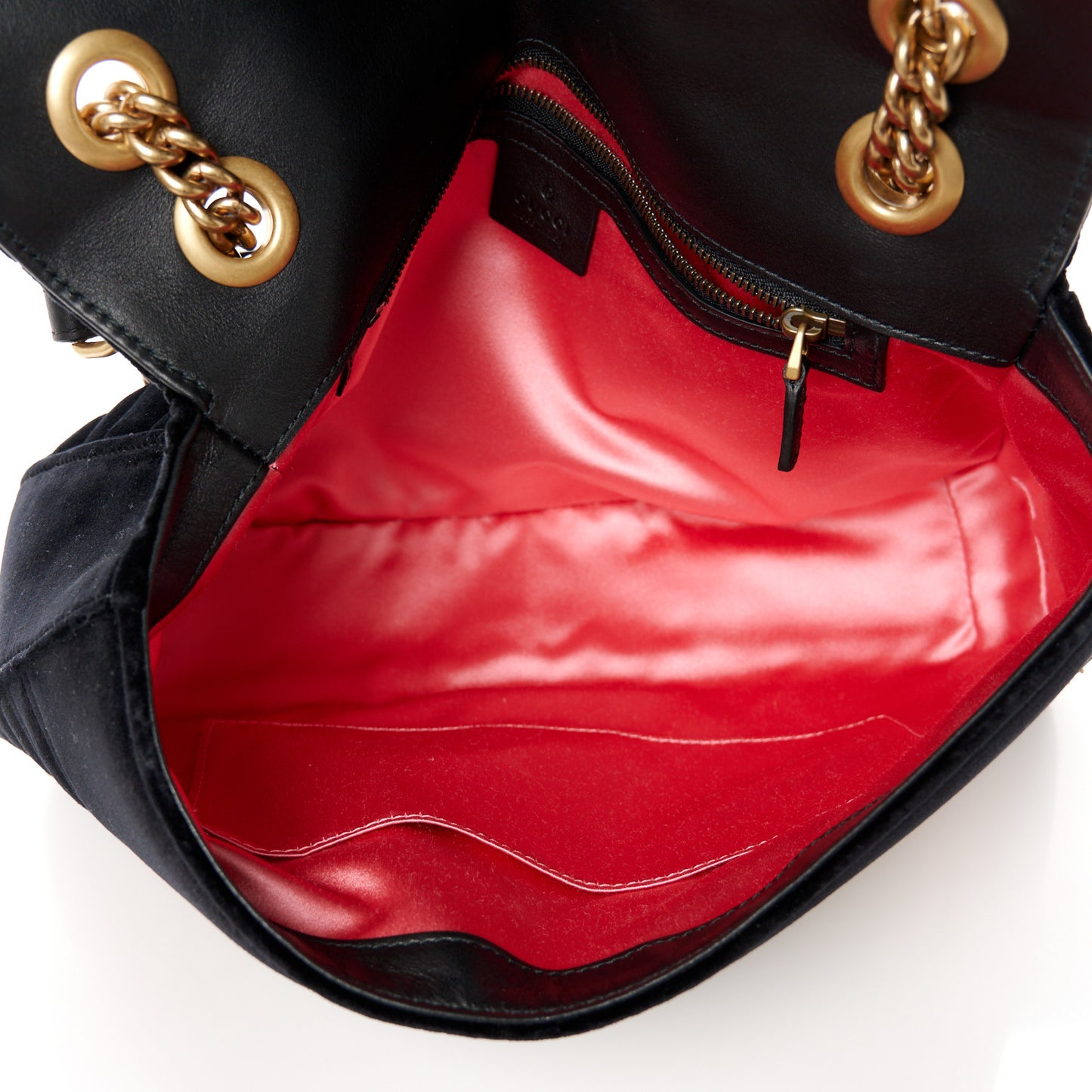 Velvet Matelasse Loved Embroidered Medium GG Marmont Shoulder Bag Black