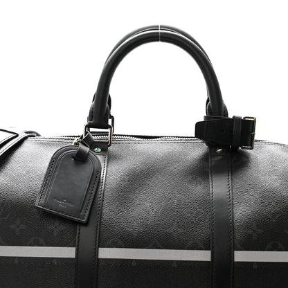 Louis Vuitton X FUJIWARA Monogram Eclipse Flash Fragment Keepall Bandouliere 55 8 of 12