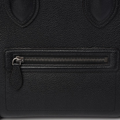 Celine Drummed Calfskin Mini Luggage Black 8 of 17