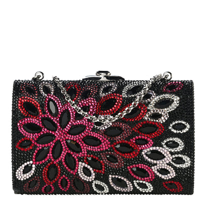 Judith Leiber Swarovski Crystal Flower Minaudiere Clutch Black Multicolor 1 of 8
