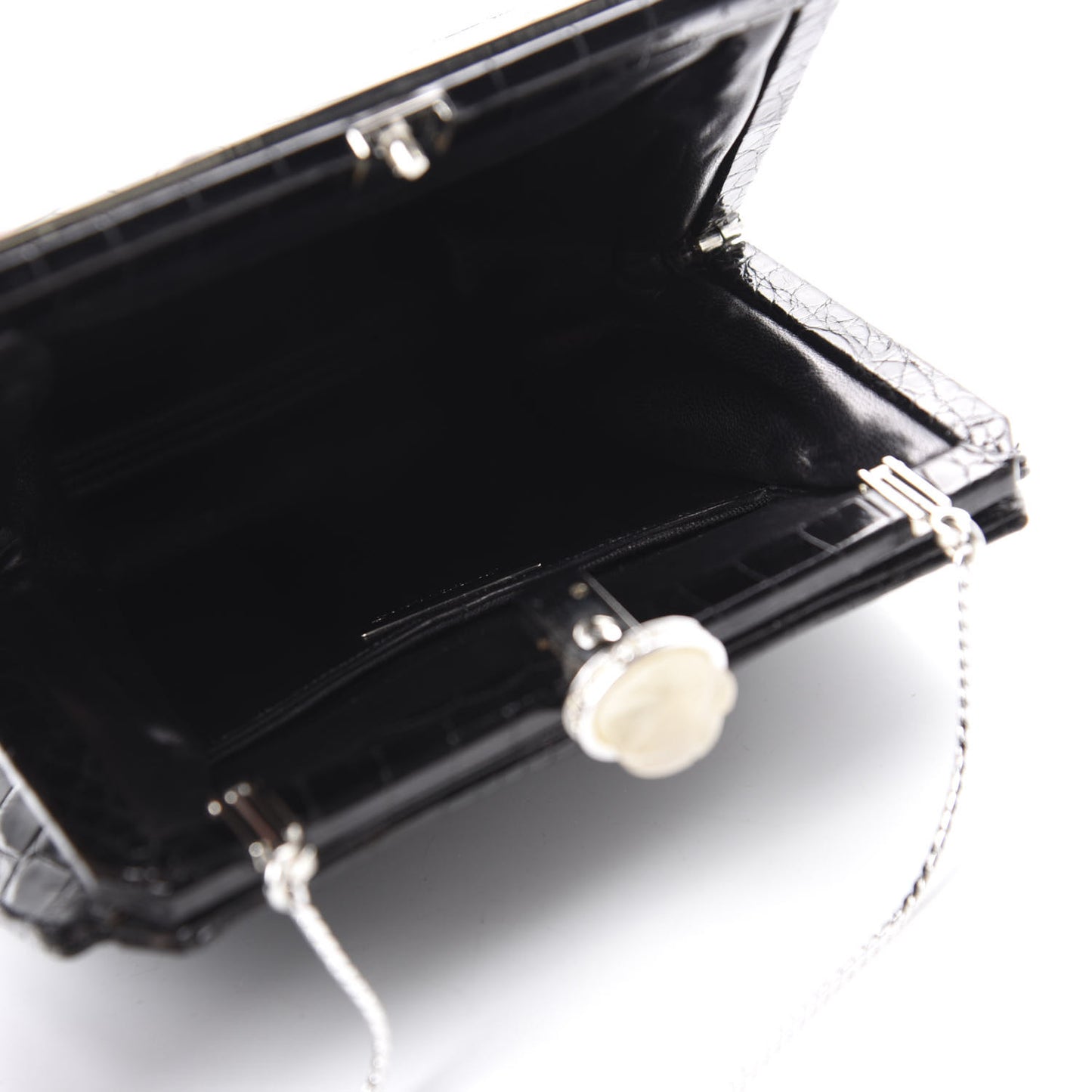 Alligator Crystal Evening Bag Black