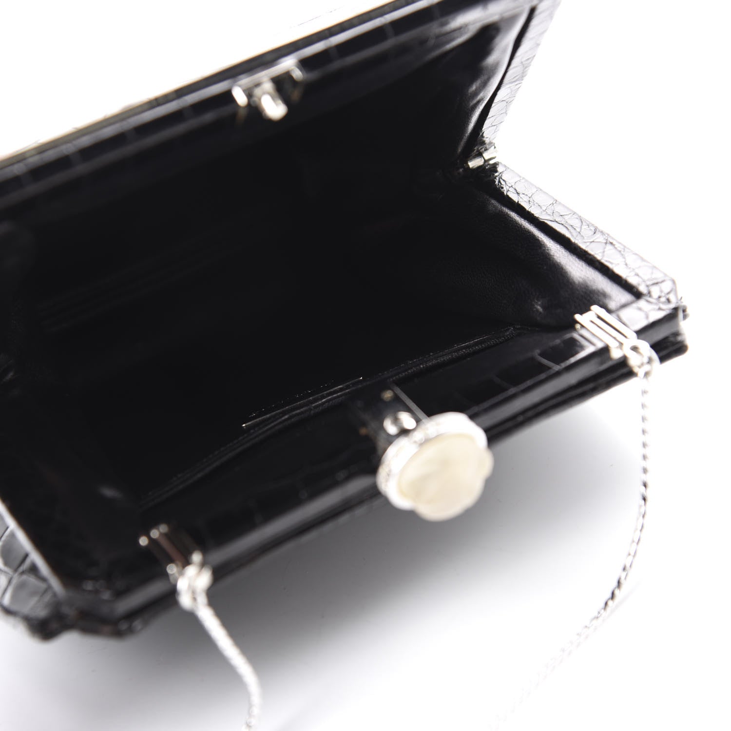 Judith Leiber Alligator Crystal Evening Bag Black 7 of 12