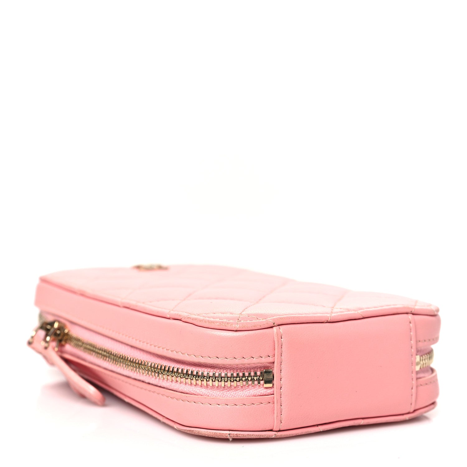 Chanel Lambskin Quilted Phone Holder Wallet On Chain WOC Light Pink 4 of 14
