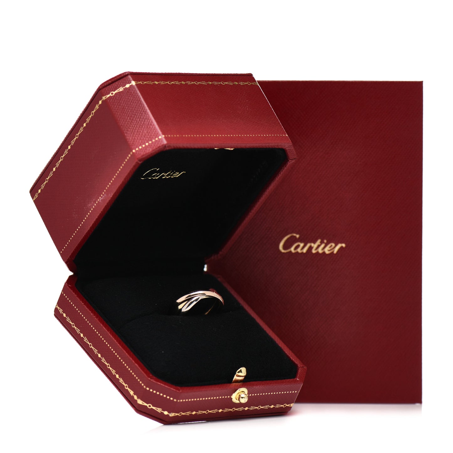 18K Pink Yellow White Gold Small Trinity Ring 54 6.75