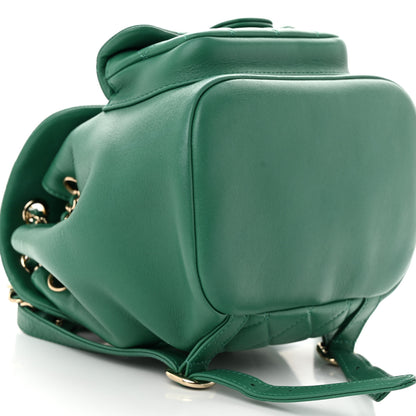Chanel Lambskin Quilted Small Duma Drawstring Backpack Green 9 of 11