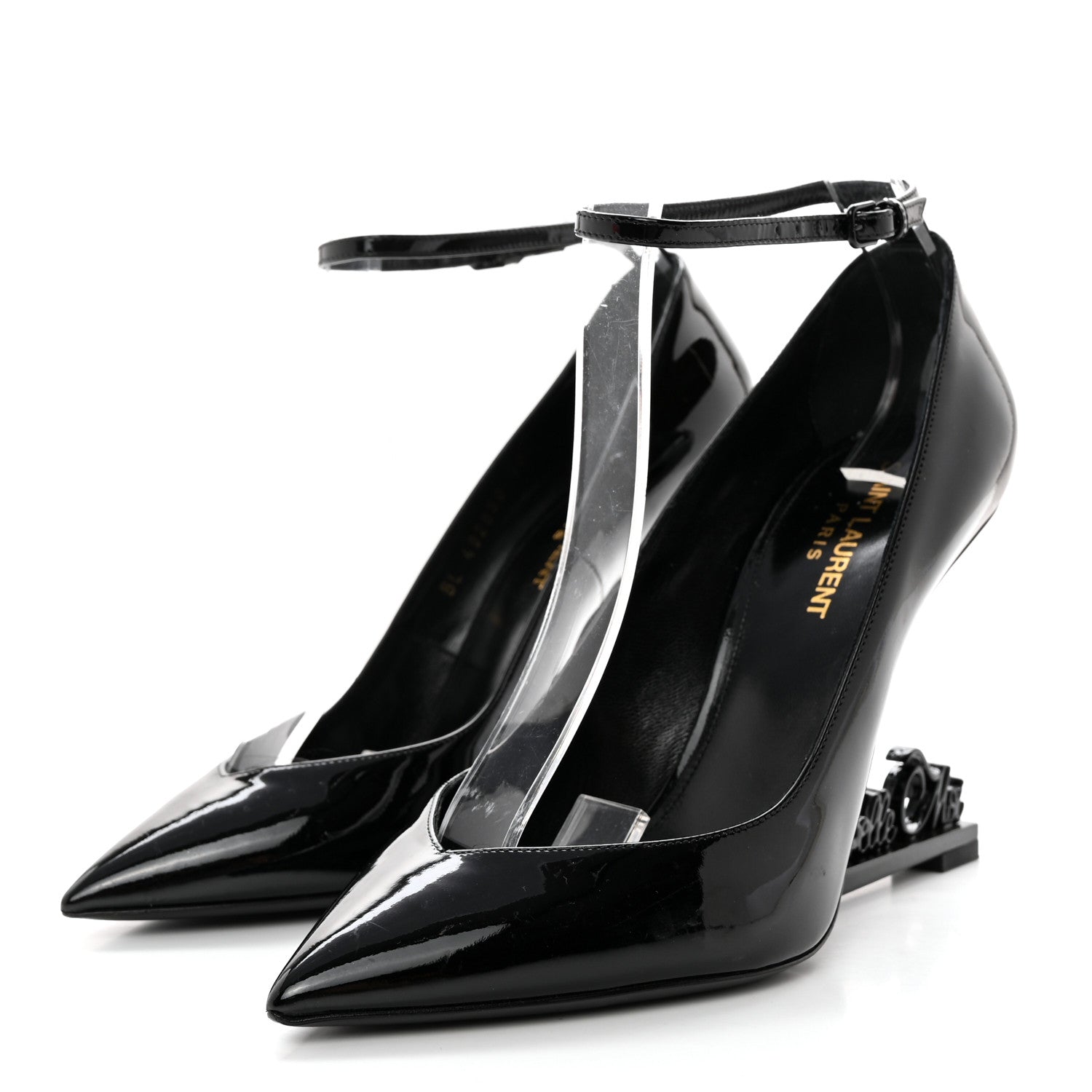 Saint Laurent Patent Opyum Appelle Moi Ankle Strap Pump 39 Black 3 of 16