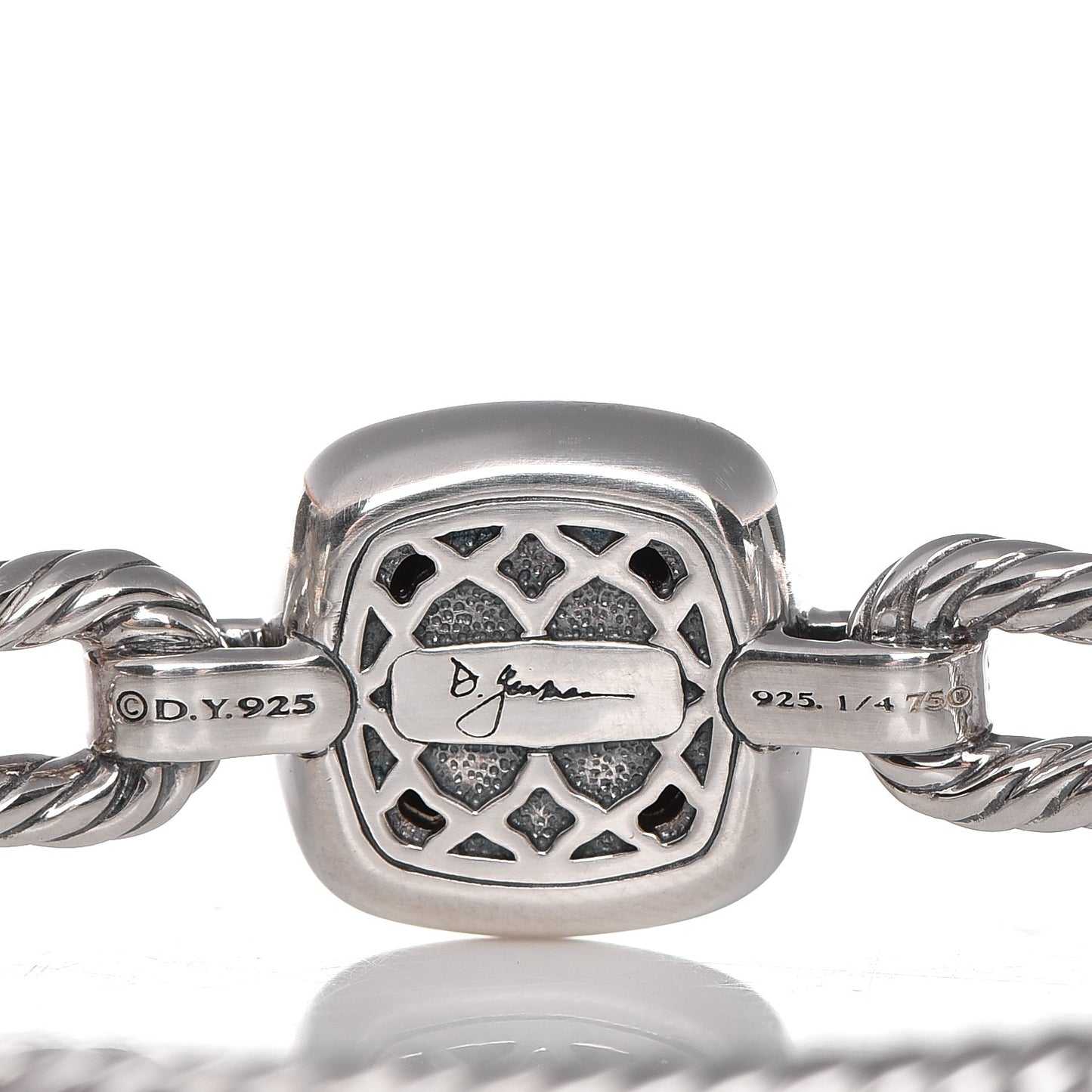 Sterling Silver 18K Yellow Gold Diamond Albion Cable Bracelet