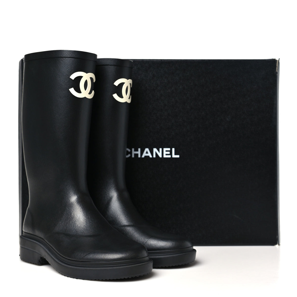Chanel Caoutchouk CC High Boots 36 Black 10 of 10