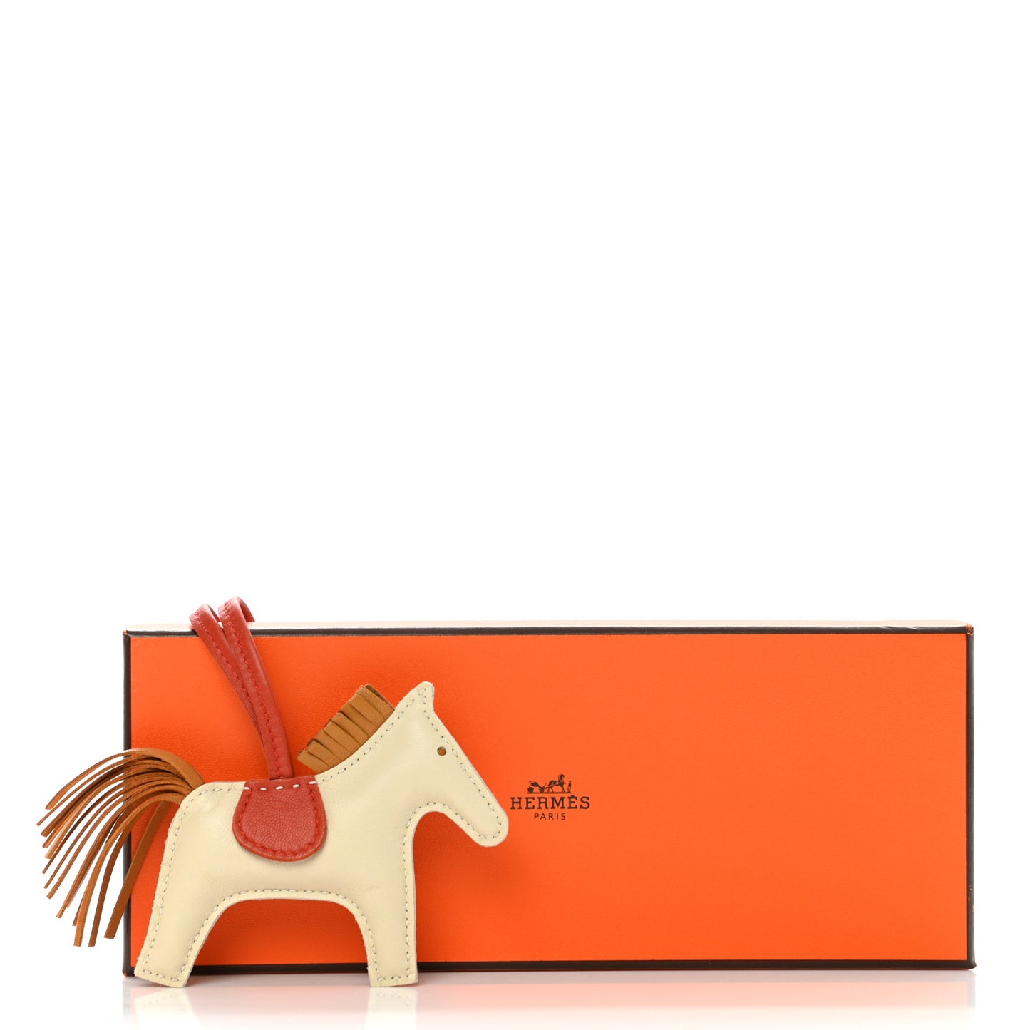 Milo Lambskin Grigri Rodeo Horse Bag Charm PM Craie Sesame Cornaline