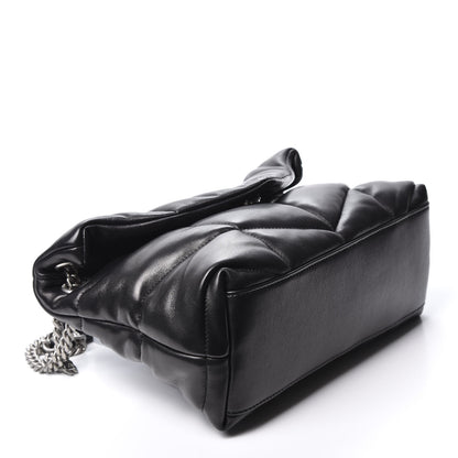 Saint Laurent Lambskin Quilted Small Loulou Puffer Monogram Chain Satchel Black 3 of 10