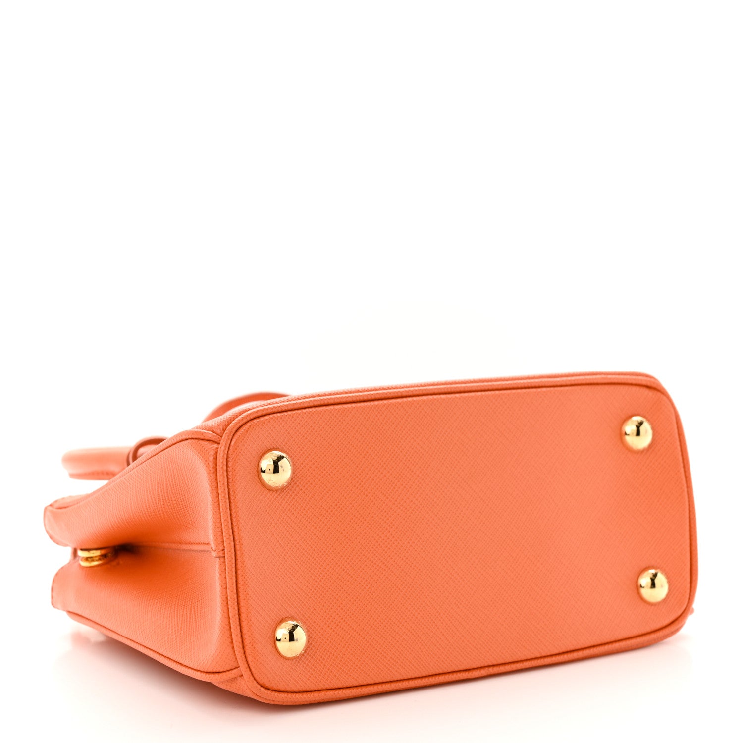 Prada Saffiano Lux Mini Galleria Double Zip Tote Arancio 4 of 9