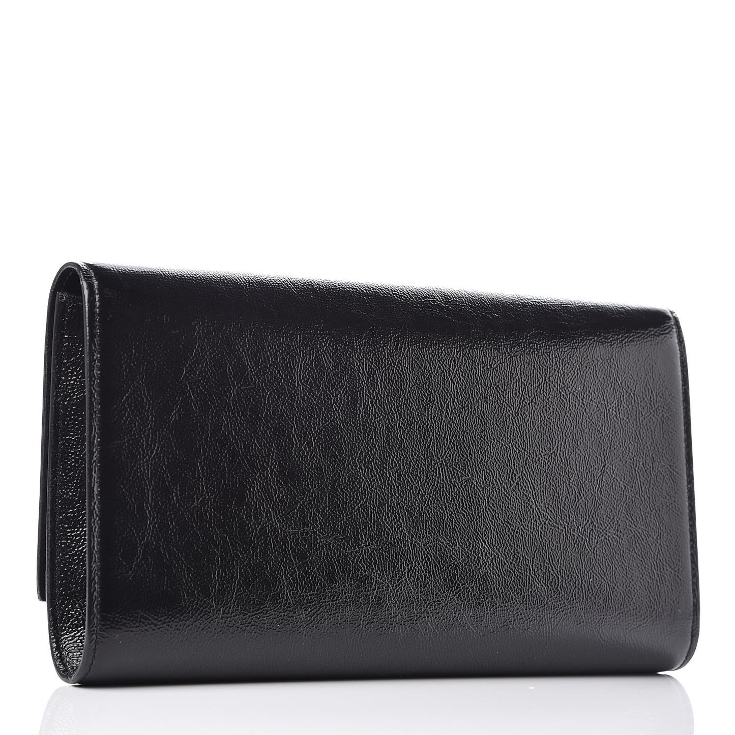 Textured Patent Monogram Large Belle De Jour Clutch Black
