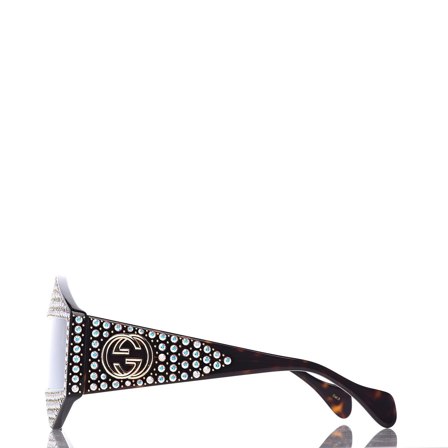 Crystal Rectangular Frame Sunglasses GG0357S Tortoiseshell