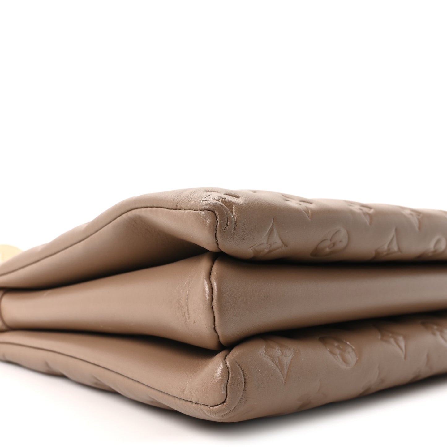 Lambskin Embossed Monogram Coussin MM Taupe