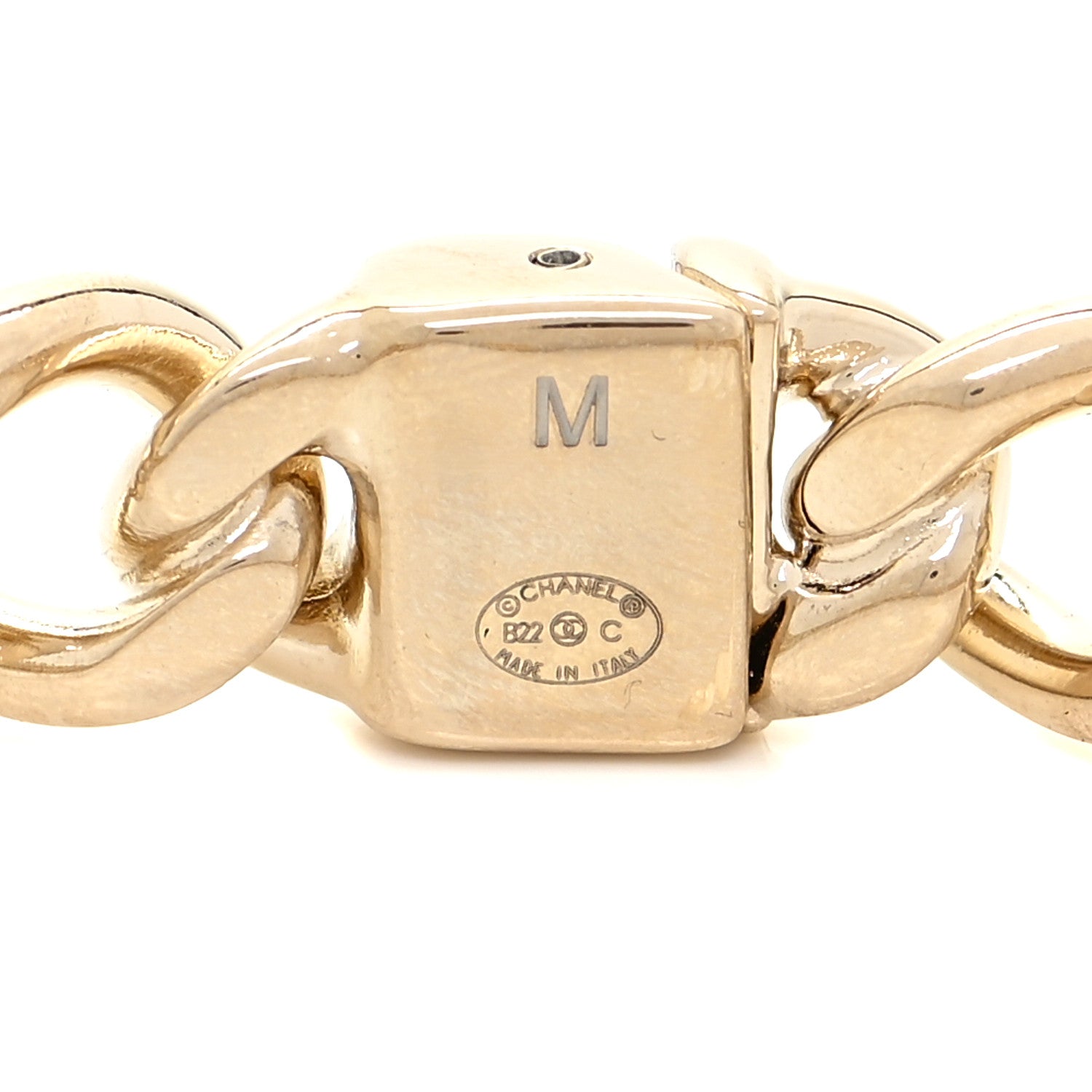 Chanel Metal CC Chain Link Choker Necklace M Gold 4 of 4