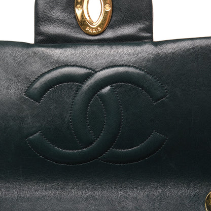Chanel Lambskin Quilted XL Jumbo Single Flap Green 13 of 18