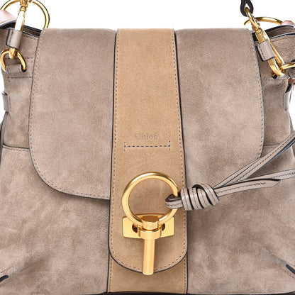 Chloe Suede Calfskin Small Lexa Shoulder Bag Motty Grey 16 of 16