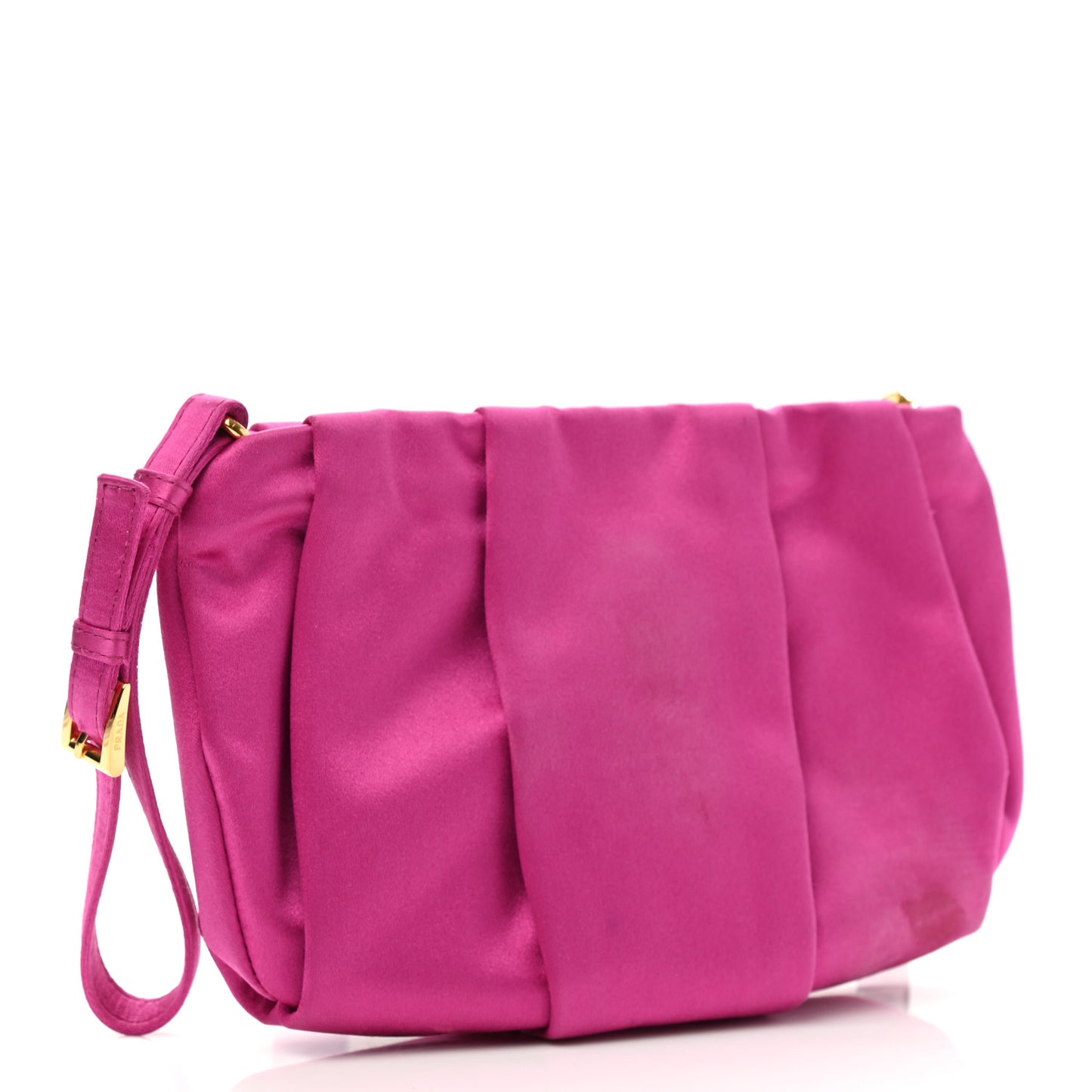 Satin Wristlet Clutch Fuxia