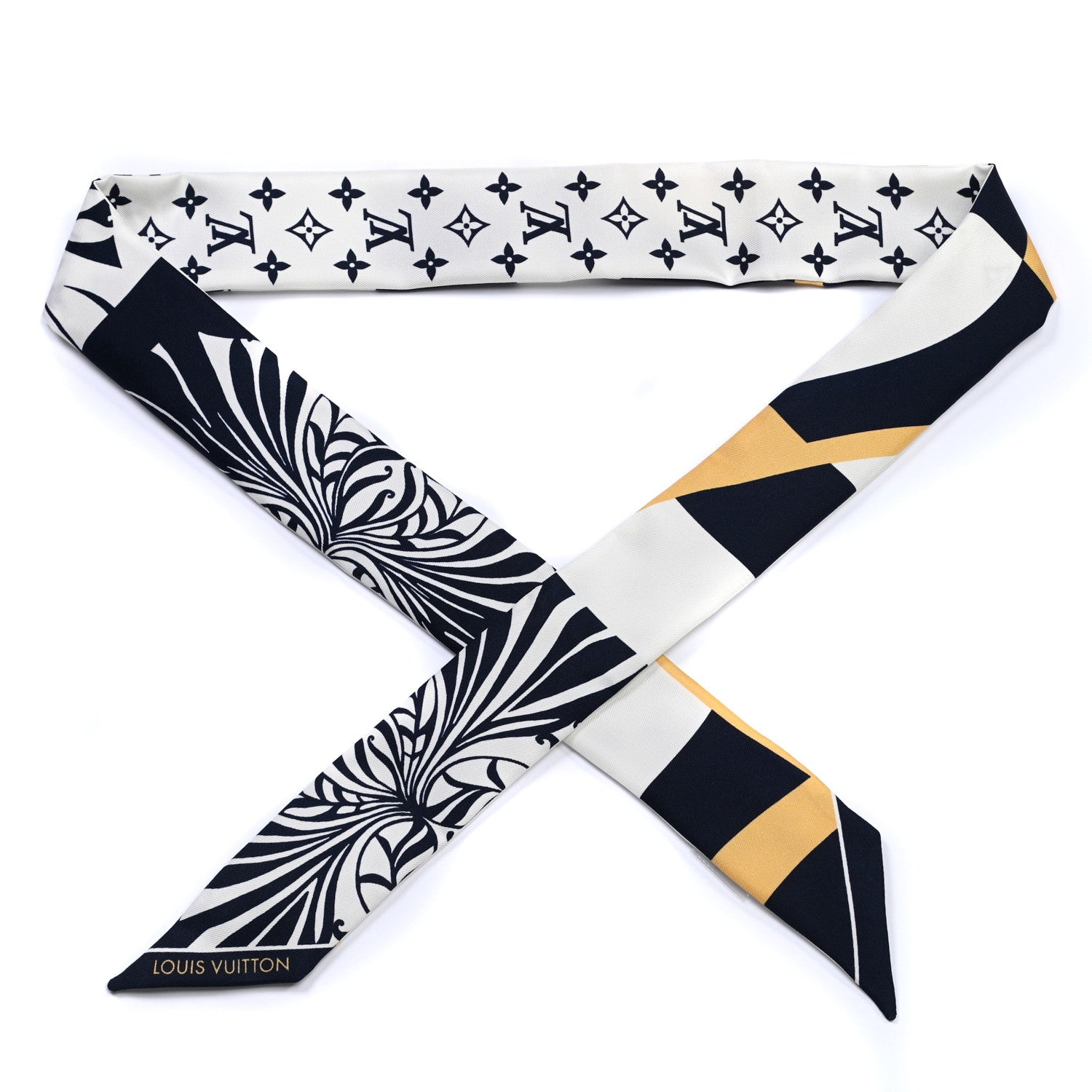 Louis Vuitton Silk Graphic Monogram Blason BB Bandeau Blue 1 of 2