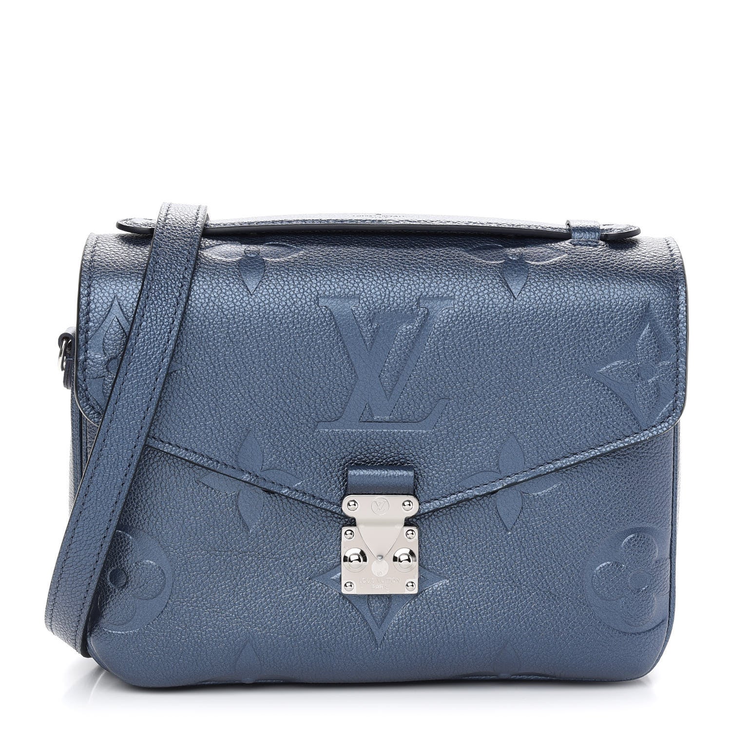 Louis Vuitton Metallic Empreinte Monogram Giant Pochette Metis Navy Nacre 1 of 8