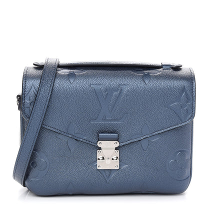 Louis Vuitton Metallic Empreinte Monogram Giant Pochette Metis Navy Nacre 1 of 8