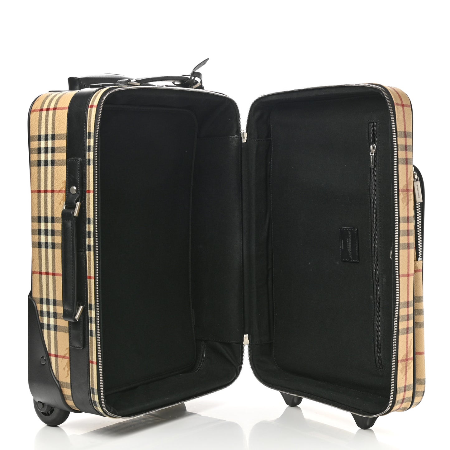 Coated Canvas Haymarket Check Carry-On Suitcase Black