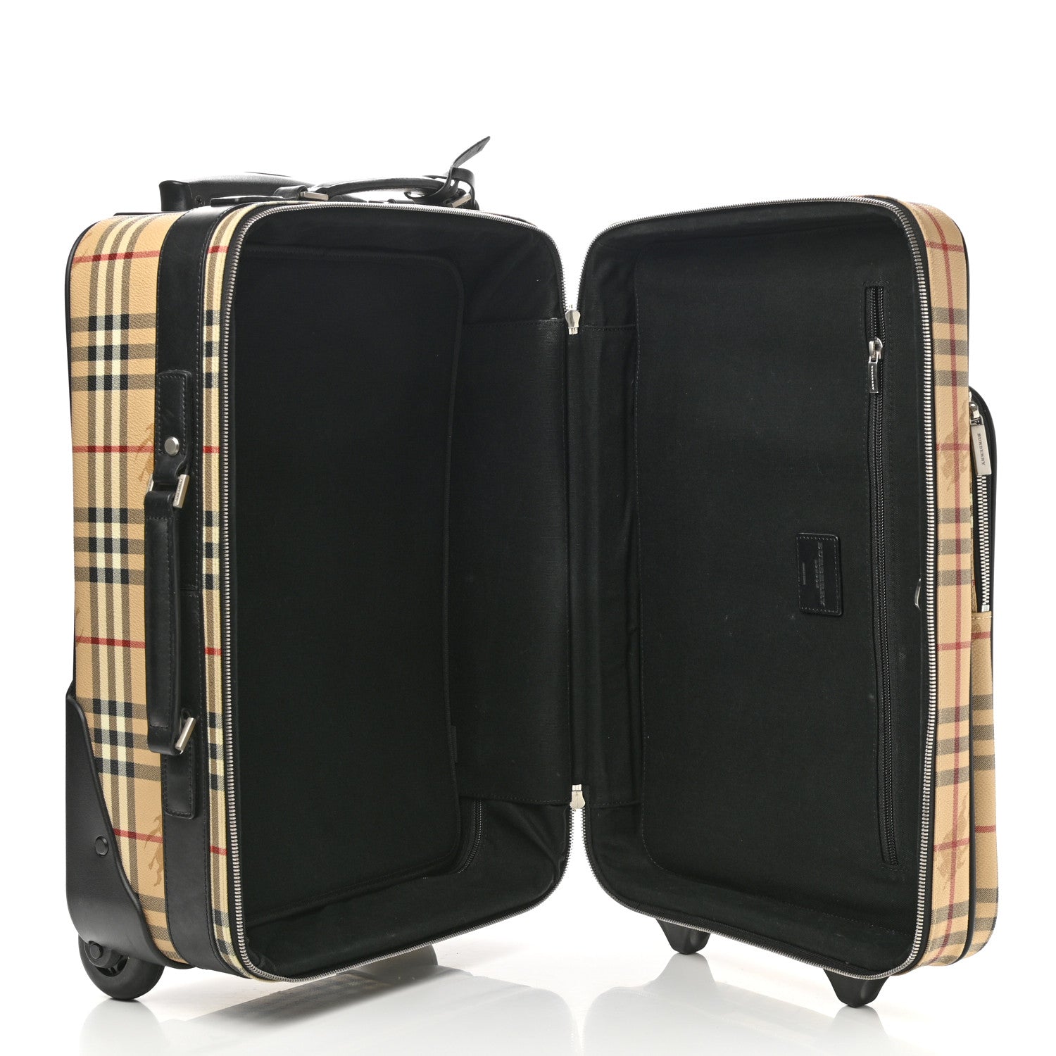 Burberry Coated Canvas Haymarket Check Carry-On Suitcase Black 5 of 9