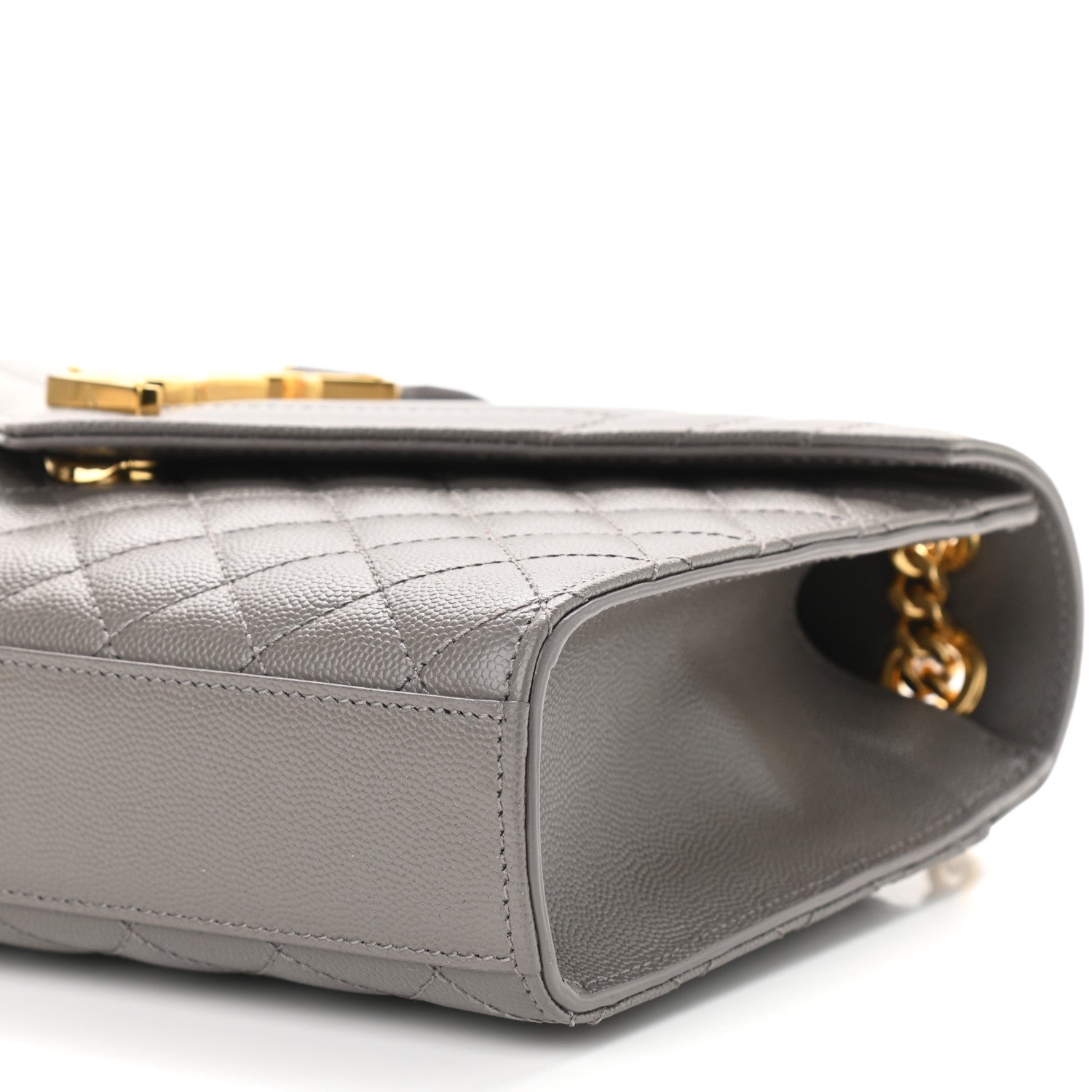 Saint Laurent Grain De Poudre Textured Mixed Matelasse Medium Triquilt Monogram Satchel Earth 10 of 10