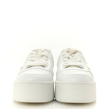 Prada Vitello Rois Triangle Womens Downtown Platform Low Top Sneakers 37 White 3 of 11