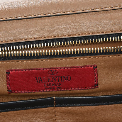 Valentino Garavani Vitello Medium Rockstud Tote Brown Black 7 of 7