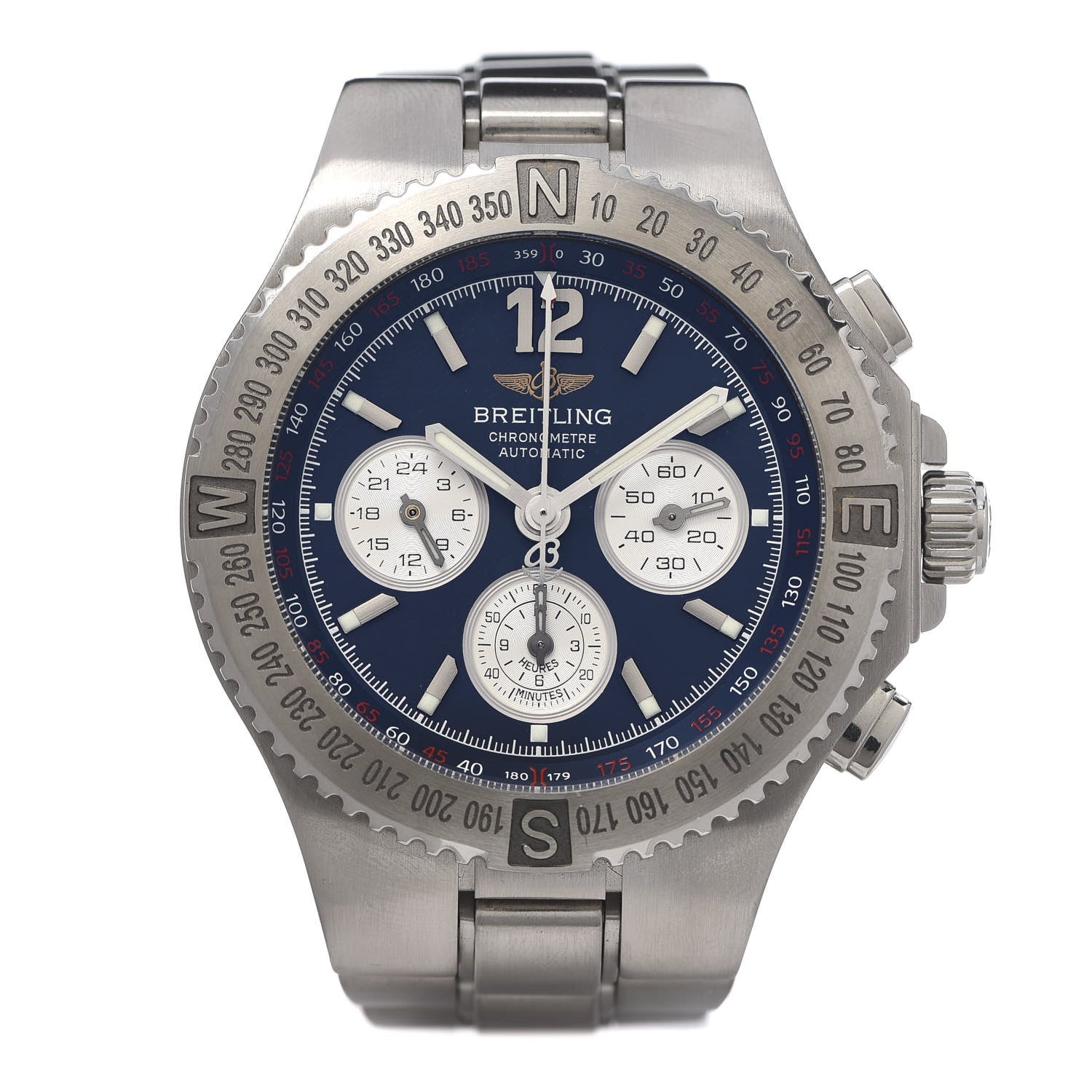 Breitling Stainless Steel 45mm Hercules Chronograph Automatic Watch Blue A39362 1 of 6