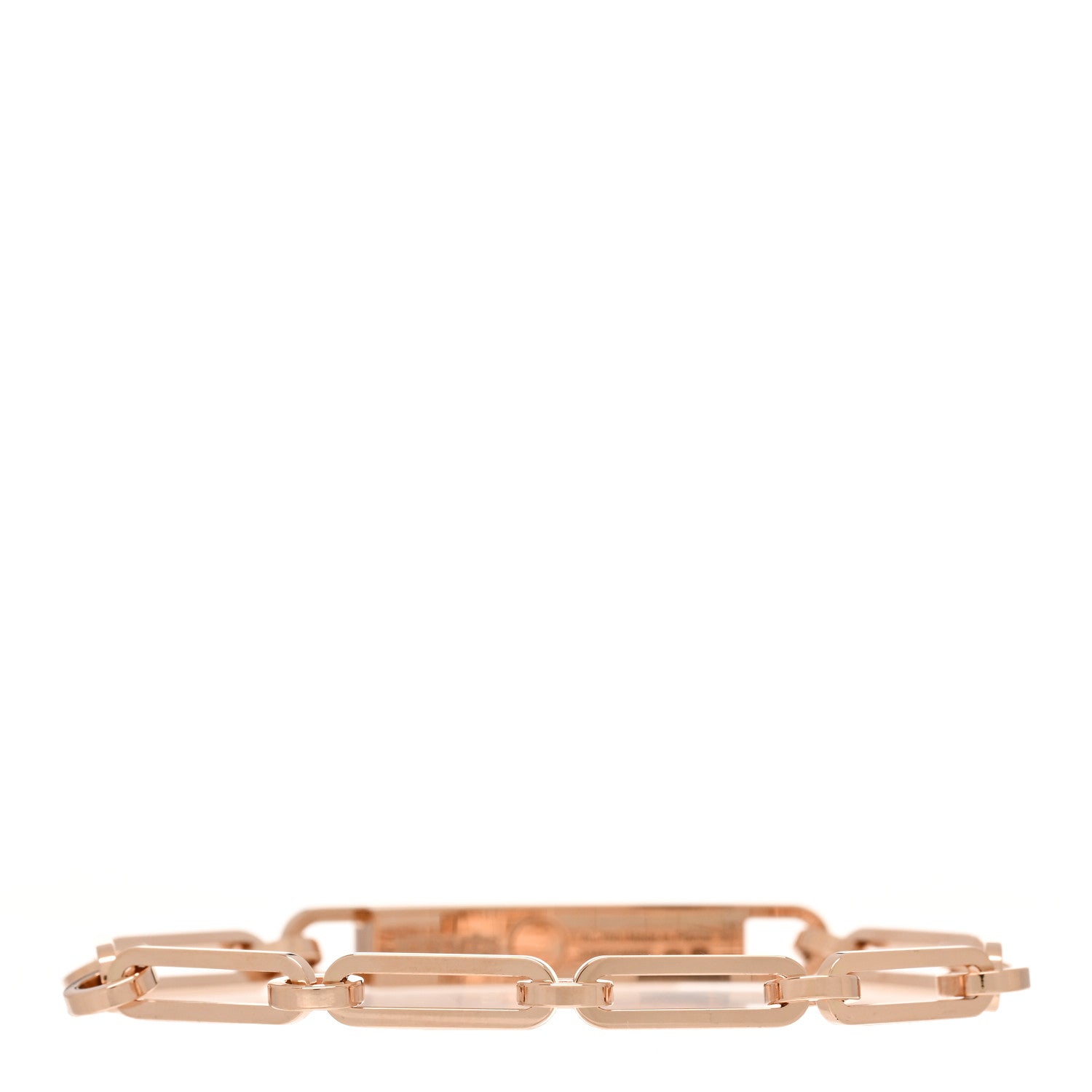Hermes 18K Rose Gold Diamond Pave PM Kelly Chaine Bracelet SH 2 of 4