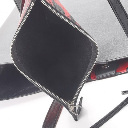 Saint Laurent Calfskin Large Shopping Tote Black Red 7 of 12