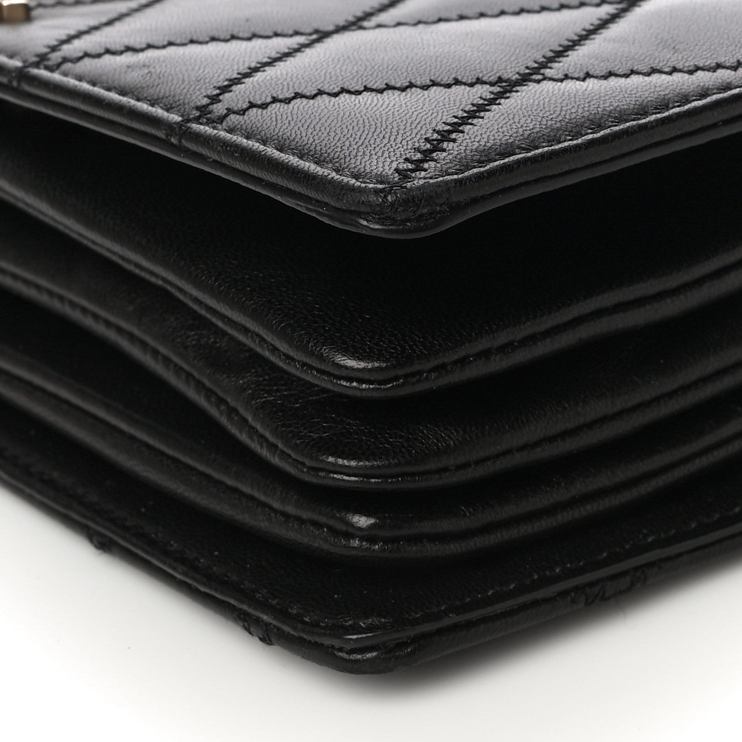 Saint Laurent Lambskin Diamond Quilted Monogram Angie Chain Bag Black 11 of 31
