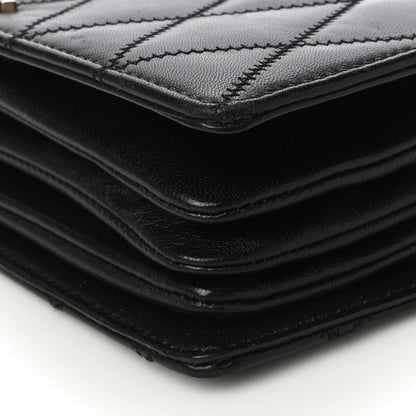 Saint Laurent Lambskin Diamond Quilted Monogram Angie Chain Bag Black 11 of 31