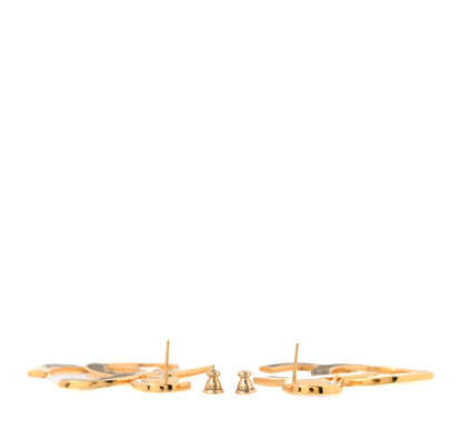 Chanel Metal Large Paris Button Earrings Gold 3 of 5