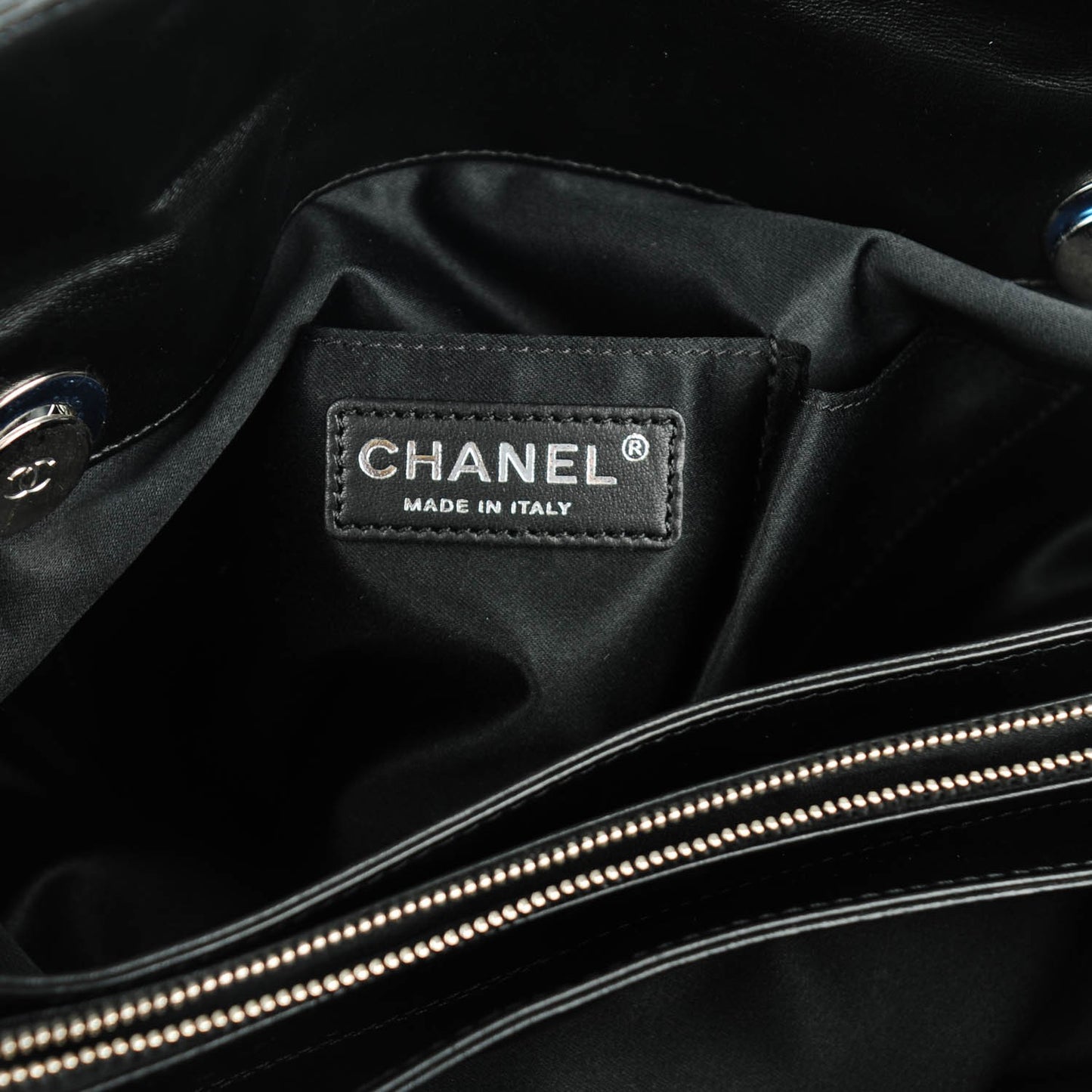 Lambskin Quilted By 3 Shopping Tote Black
