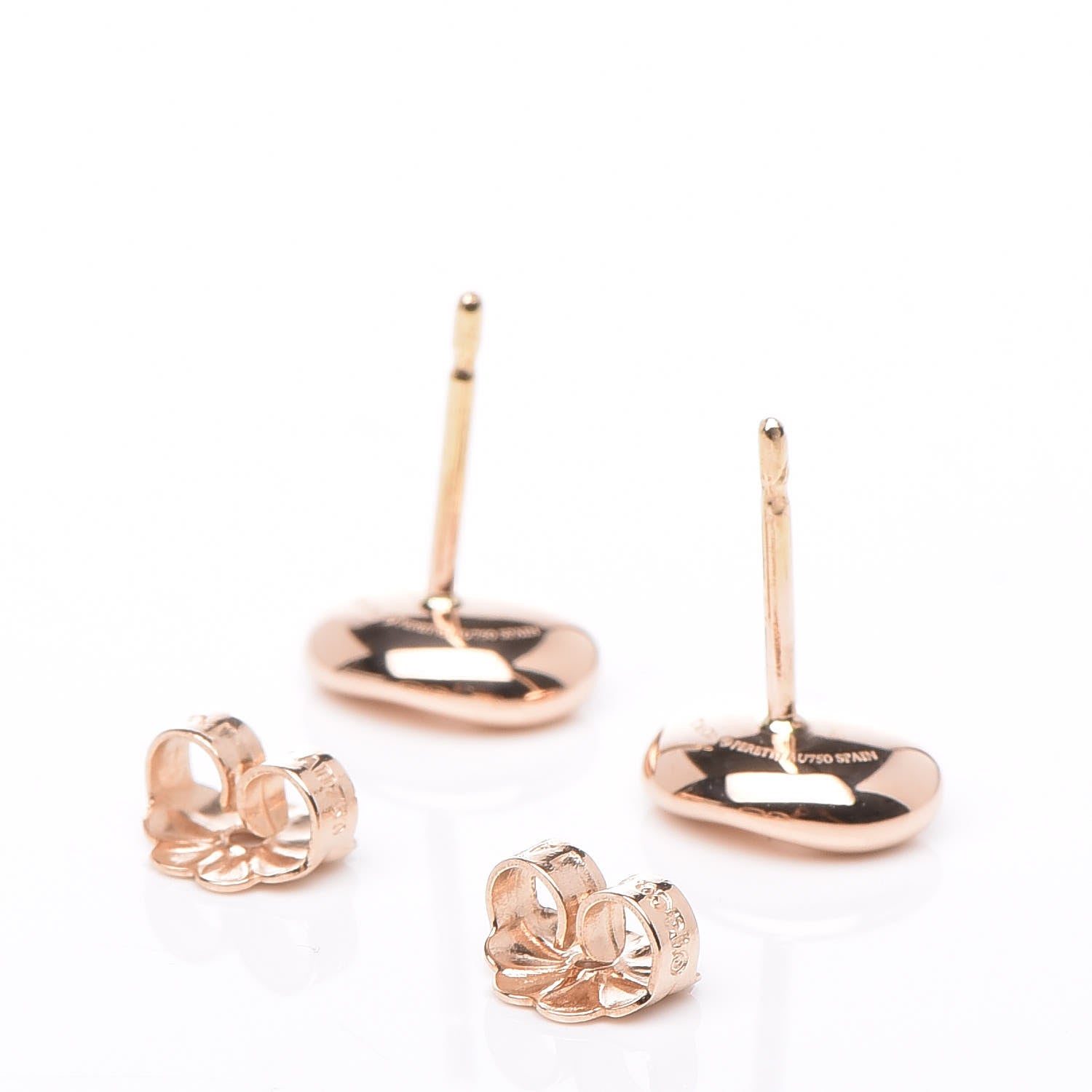 Tiffany 18K Rose Gold 5mm Elsa Peretti Bean Earrings 3 of 4