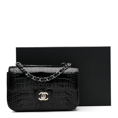 Chanel Shiny Alligator Mini Rectangular Flap Black 11 of 11