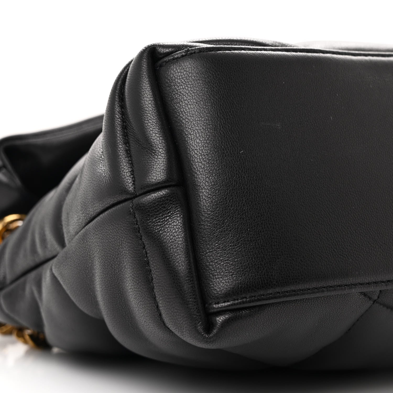 Saint Laurent Lambskin Quilted Small Loulou Puffer Monogram Chain Satchel Black 9 of 12