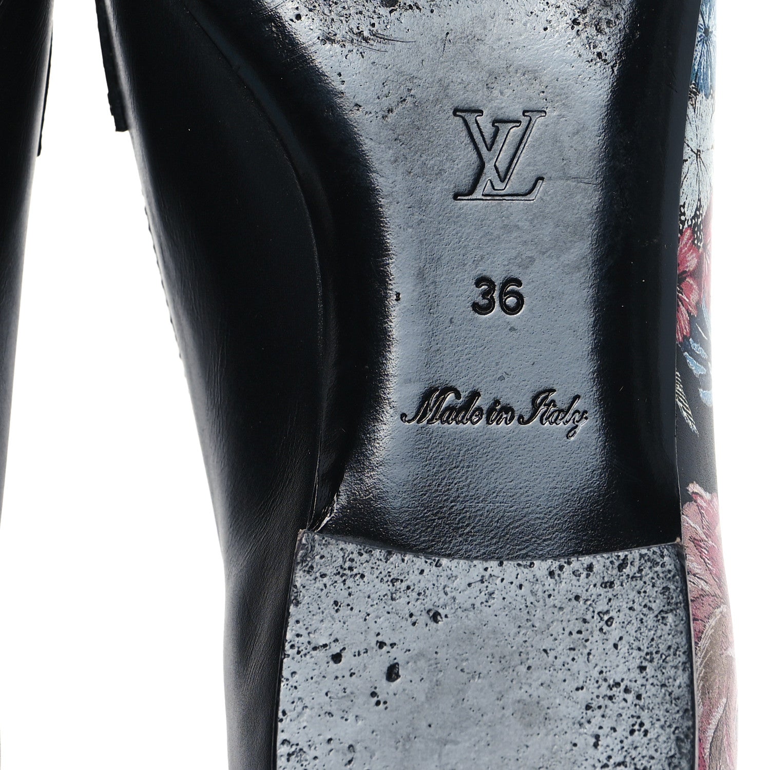 Louis Vuitton Calfskin Flowers Upper Case Flat Loafer 36 Black Multicolor 7 of 9