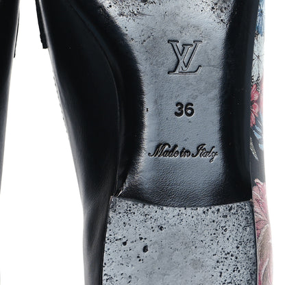 Louis Vuitton Calfskin Flowers Upper Case Flat Loafer 36 Black Multicolor 7 of 9